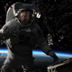 In this scene from Moonfall, an astronaut played by Patrick Wilson is about to be engulfed by a mysterious substance.